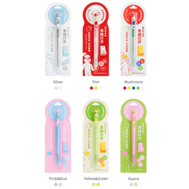 Mushroom Click Pen Set 1–3 Pcs | Fun Novelty Ballpoint Pens Novelty Ballpoint Pen Axl random 3pcs