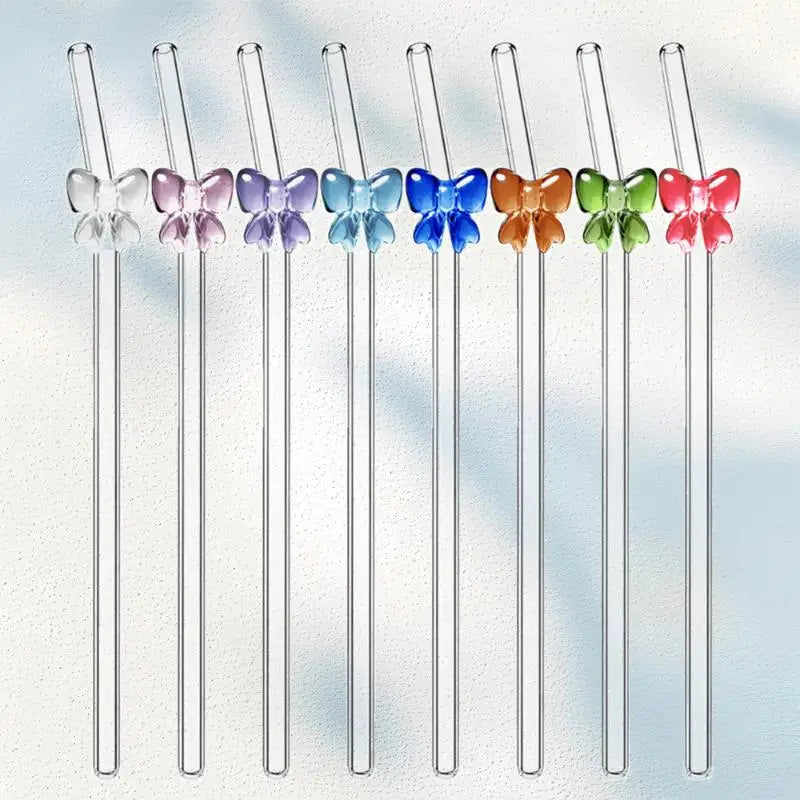 Butterfly Glass Drinking Straw – Reusable 8mm Party Straw Glass Drinking Straw Axl