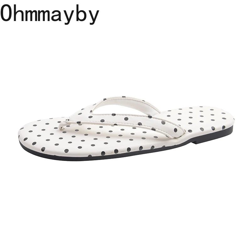 Polka Dot Clip Toe Women's Slippers – Summer Beach Flip Flops Women's Summer Slippers Axl