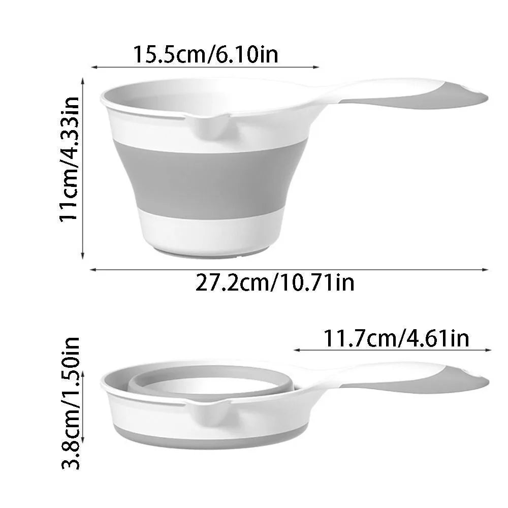 Collapsible Long Handle Water Scoop – Foldable Bath & Kitchen Ladle Folding Water Scoop Axl
