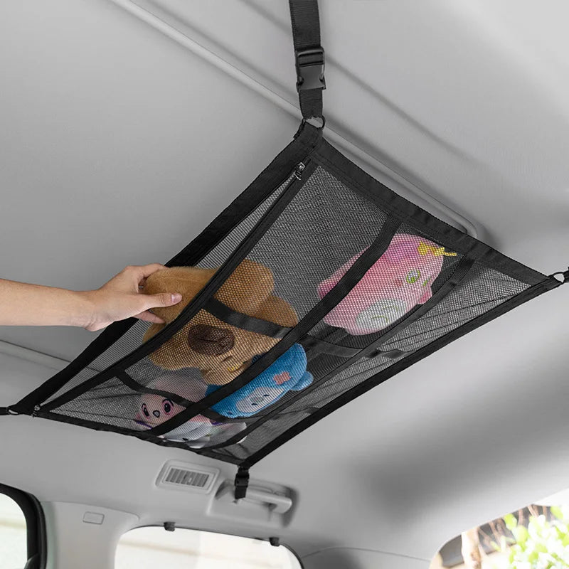 Car Roof Mesh Storage Net – Elastic Organizer, Triangle & Square Car Roof Organizer Axl