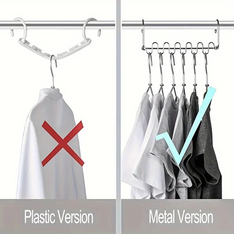 Stainless Steel Cascading Hangers 12-Slot | 2 or 4 Pack Closet Organizer Hangers Axl