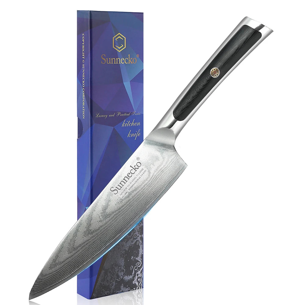 Sunnecko Damascus Steel Chef's Knife 8"/6.5" VG10 G10 Handle Damascus Chef Knife Axl Chef knife 6.5 Inch China Mainland