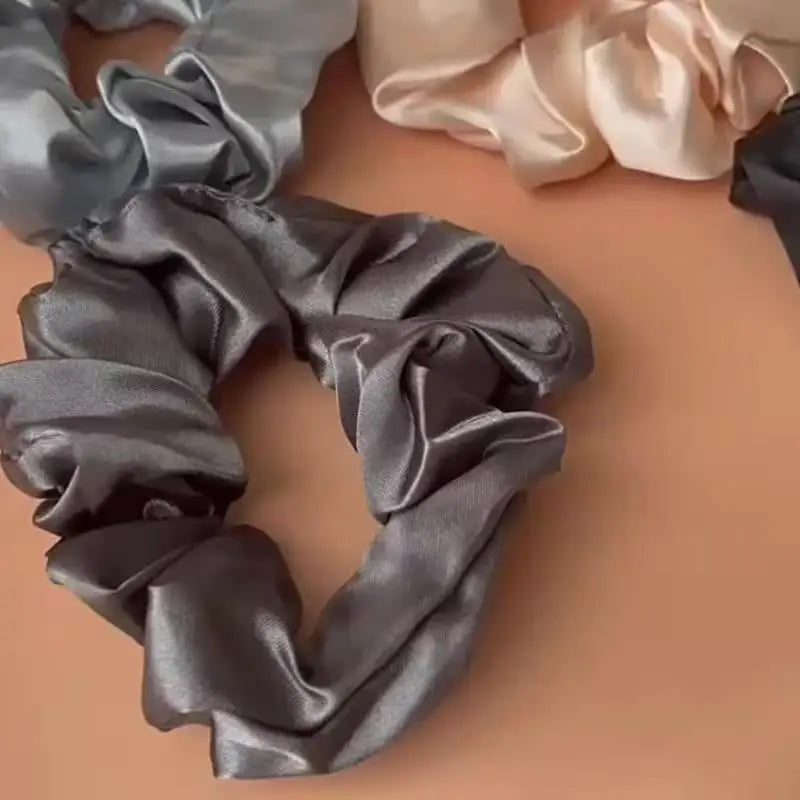 4-Pack Vintage Silk Scrunchies – High Elasticity Hair Ties Silk Hair Scrunchies Axl