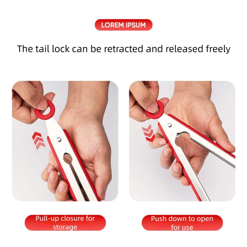 Heavy Duty Silicone Food Tongs – Heat Resistant BBQ Kitchen Kitchen Cooking Tongs Axl