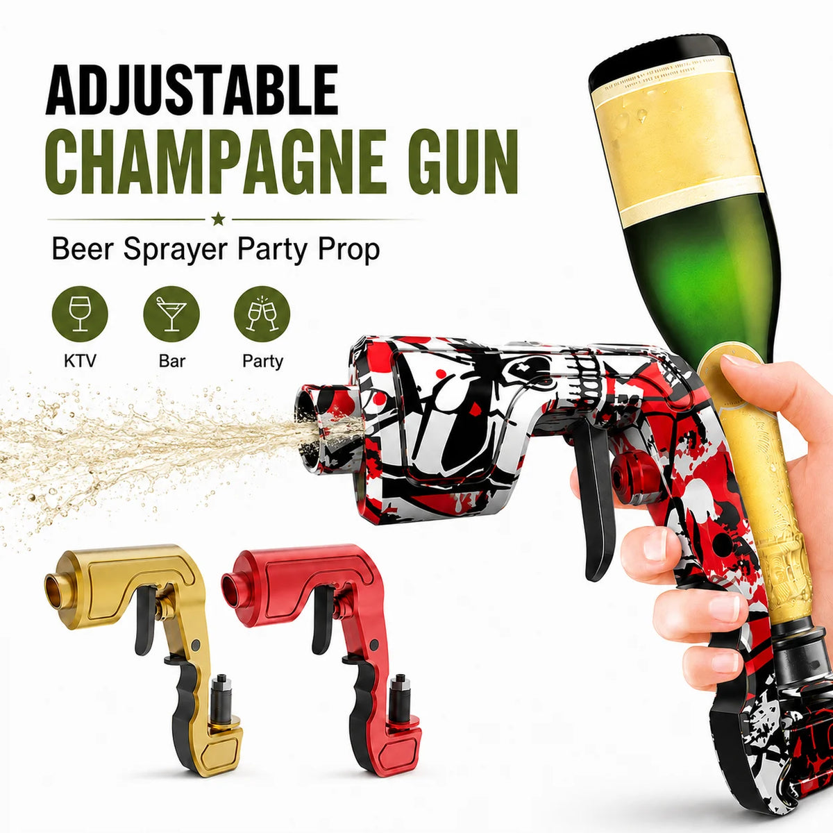 Champagne Sprayer Gun – Leak-Proof Party Bottle Shooter Bar Party Gadget Axl