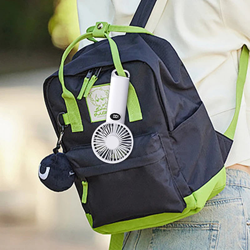 Portable Handheld Fan LCD Display 6-Speed Desk & Personal Fan Portable Personal Fan Axl