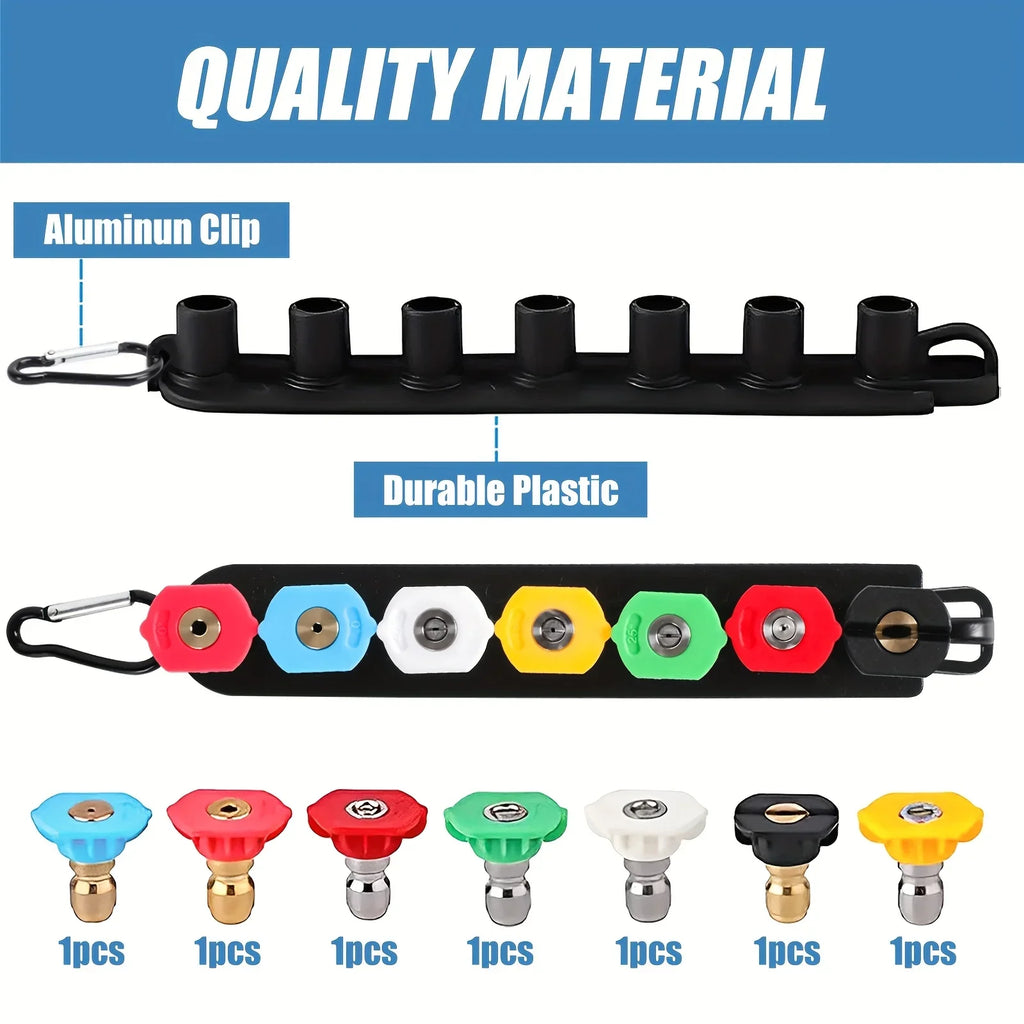7-Piece Pressure Washer Nozzle Tips Set with Holder – 4000 PSI Pressure Washer Nozzles Axl