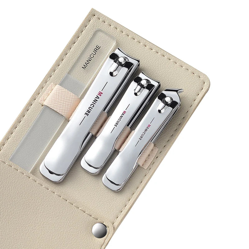 4-Piece Stainless Steel Nail Clipper Manicure Travel Kit Manicure Nail Kit Axl Silver