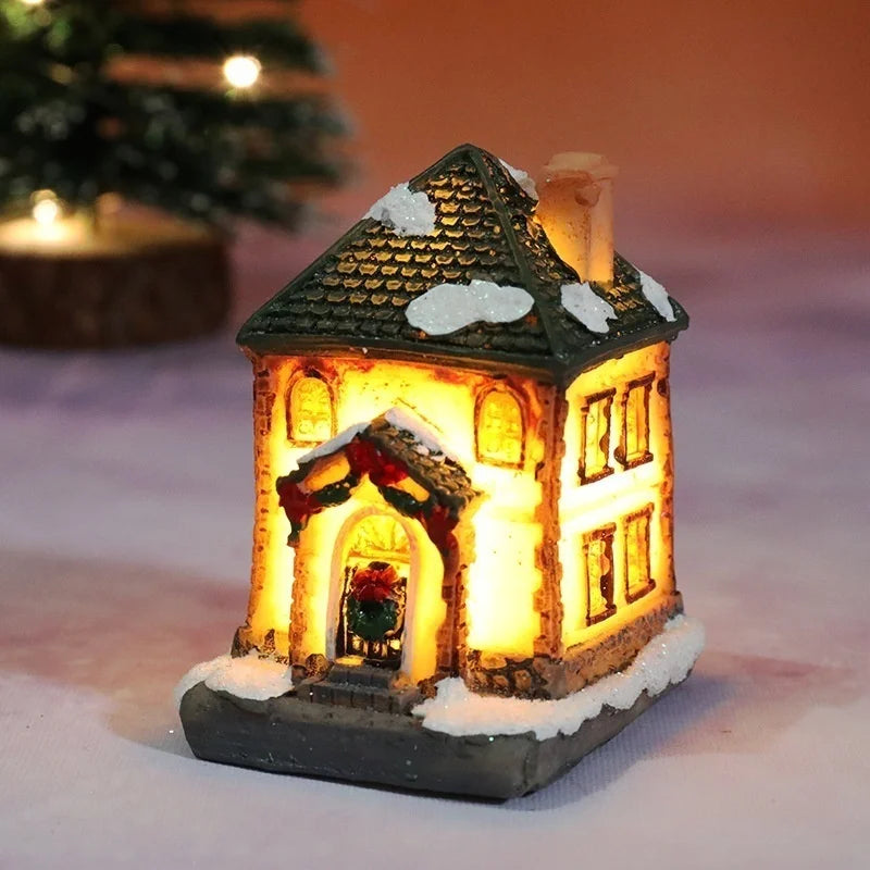 Christmas Resin Miniature House Ornament | Micro Landscape Decor Christmas Ornament Axl B