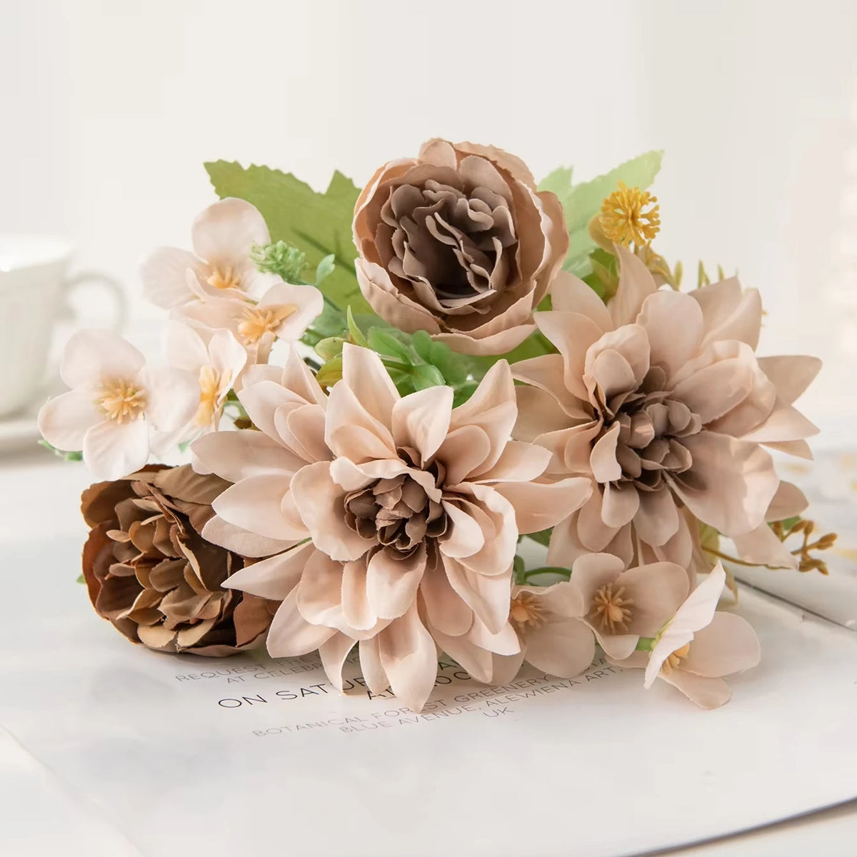 Silk Dahlia Peony Artificial Flowers – Wedding & Home Décor Artificial Silk Flowers Axl Color 2 1 PC