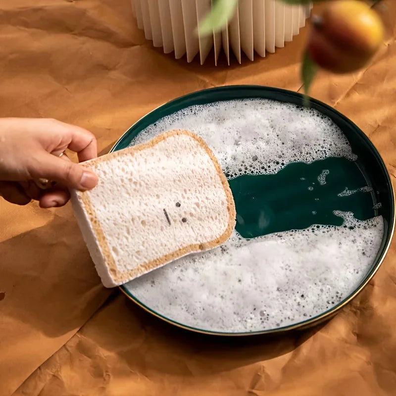 Toast Wood Pulp Cotton Dish Rag – Magic Sponge Wipe & Scour Kitchen Cleaning Rag Axl