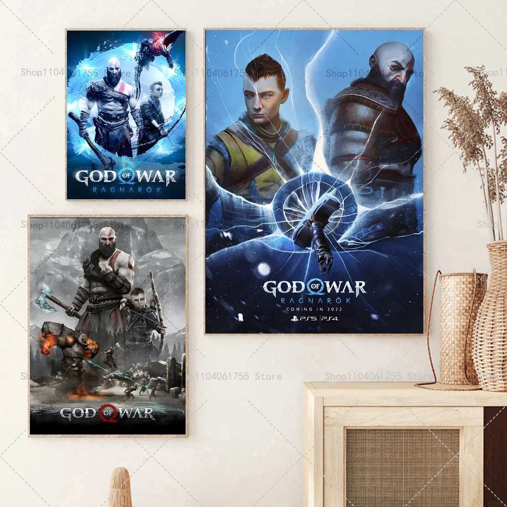 God of War Ragnarok Wall Poster – Self-Adhesive Waterproof Gaming Wall Poster Axl