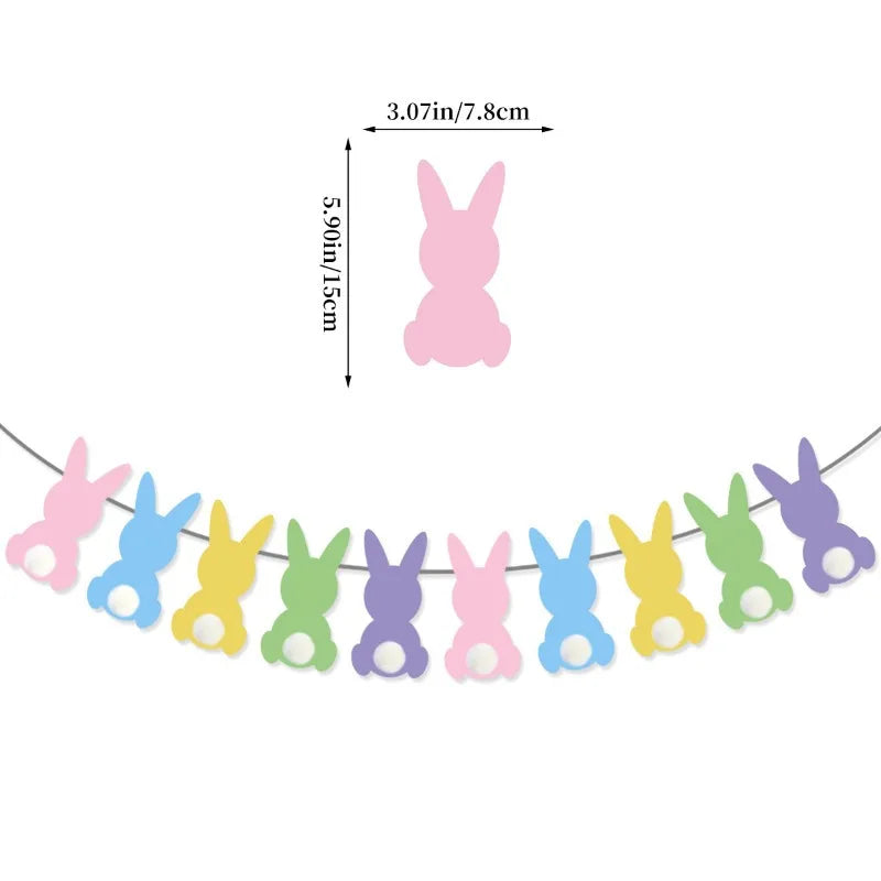 Easter Party Decoration Set – Bunny Flag & Flower Pull Banner Easter Party Decoration Axl