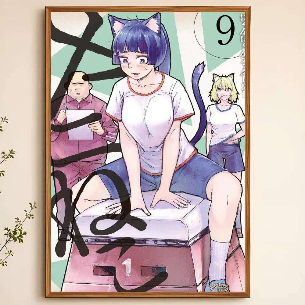 Yani Neko Peel-and-Stick PVC Wall Poster – HD Anime Art Wall Art Poster Axl White07 60X90cmNoframe
