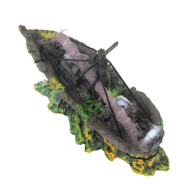 Pirate Sunken Ship Resin Fish Tank Ornament | Aquarium Decor Aquarium Ornament Axl