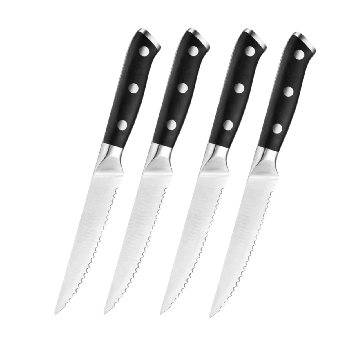 Serrated Steak Knife Set – Stainless Steel ABS Handle 1-6 Pc Steak Knife Set Axl 4pcs
