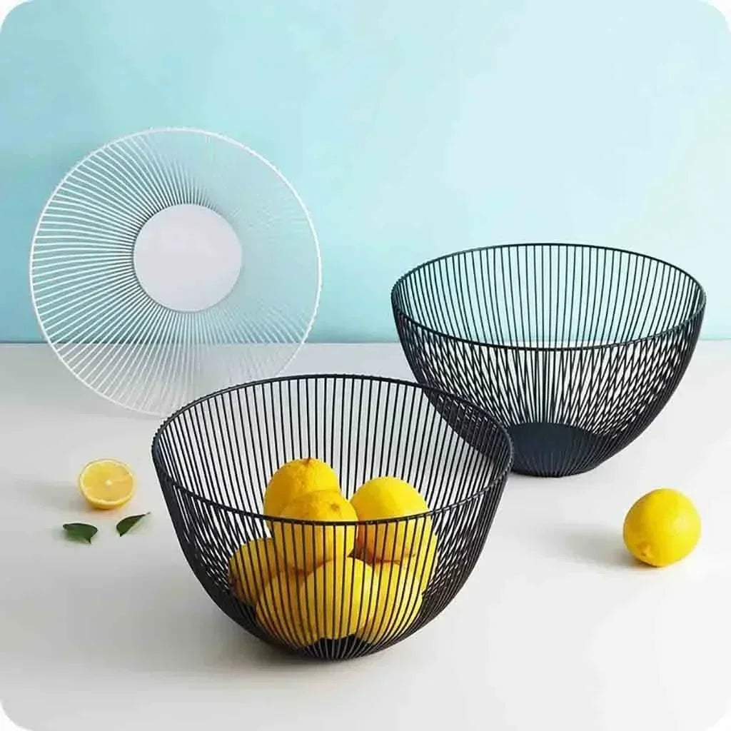 Metal Wire Fruit Basket – Kitchen Bread & Food Storage Tray Wire Storage Basket Axl