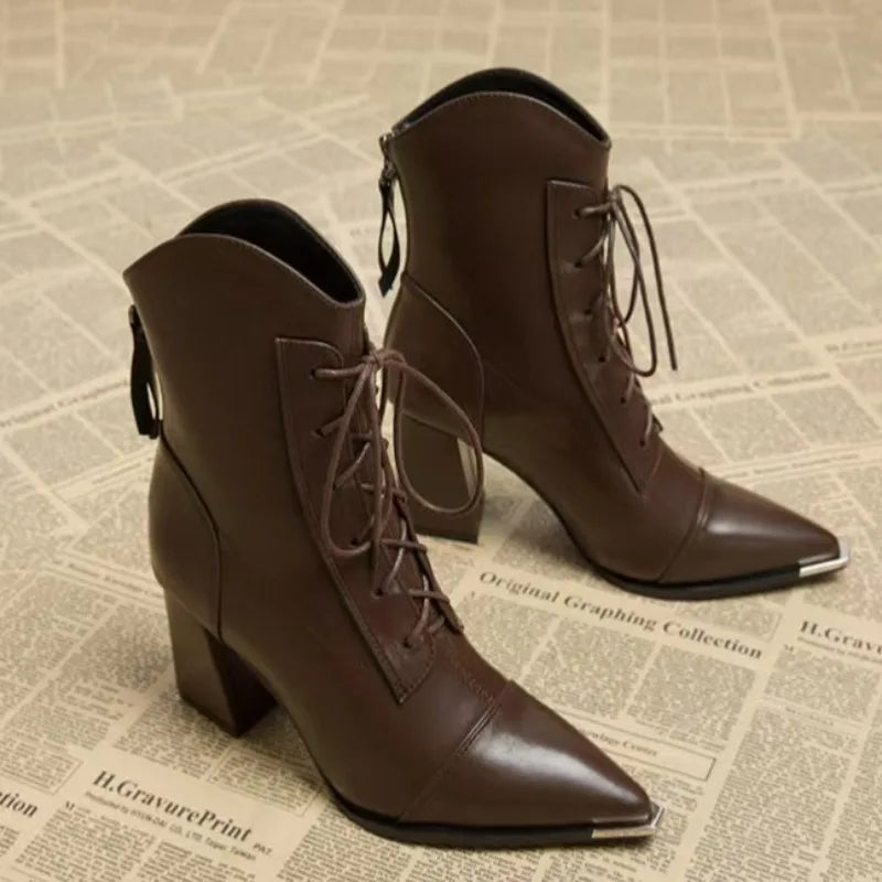 Women's 8cm High Heel Pointed Toe Chelsea Ankle Boots High Heel Ankle Boots Axl