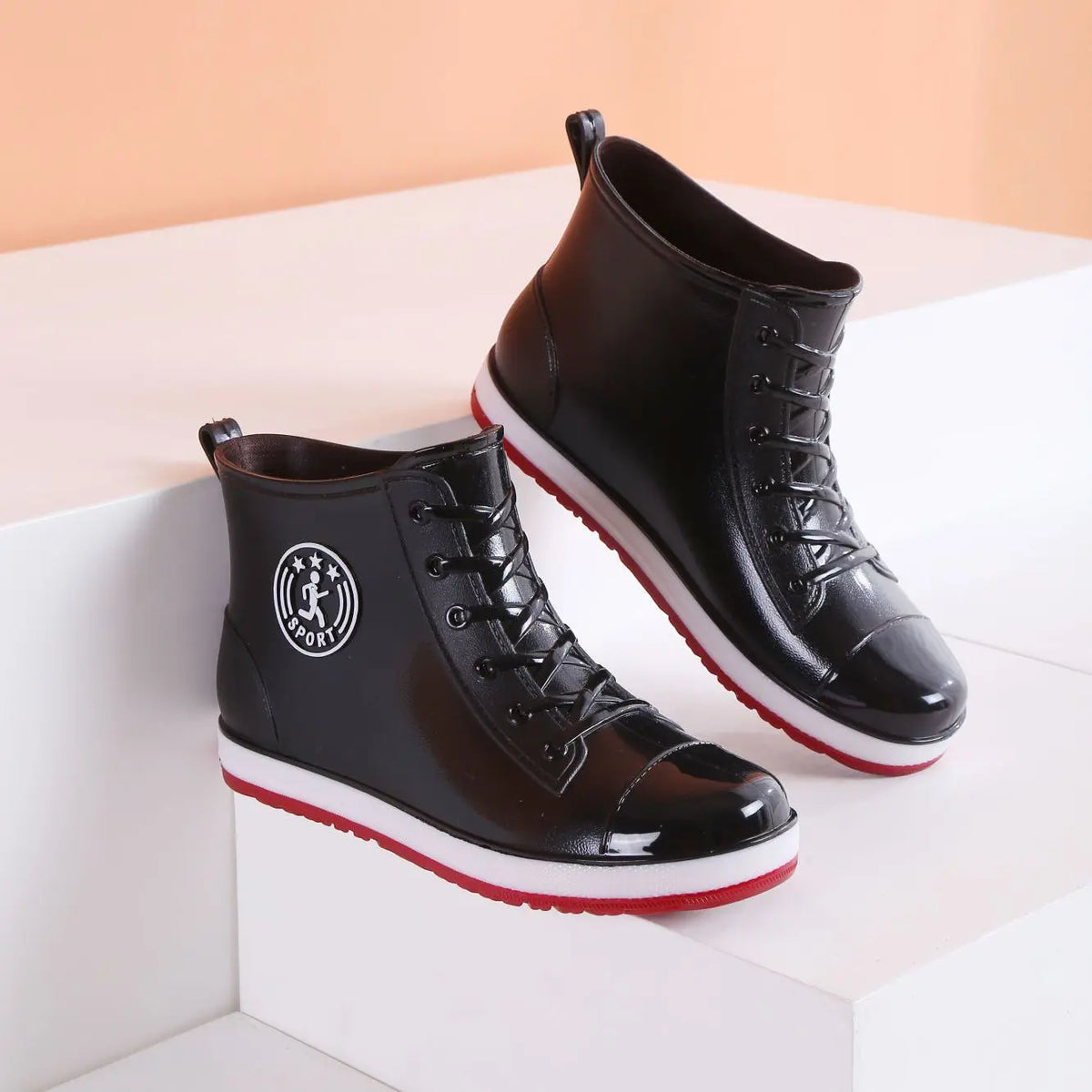 Women's Waterproof Ankle Rain Boots – Slip-On PVC Galoshes Women's Rain Boots Axl