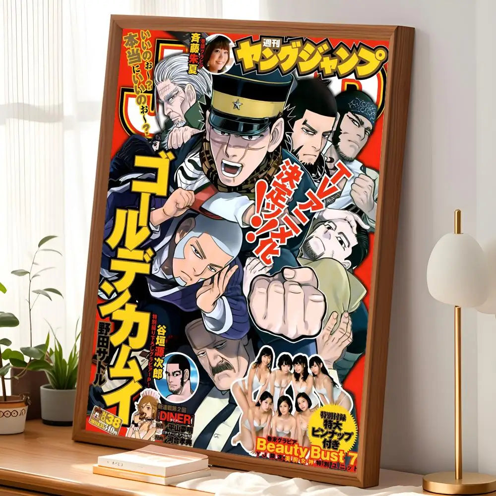 Golden Kamuy Manga Poster – Self-Stick Waterproof Wall Art Manga Wall Poster Axl