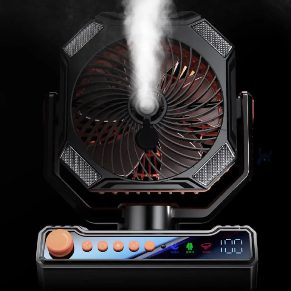 USB Rechargeable Camping Fan with Spray Mist – Quiet & Powerful Portable Camping Fan Axl