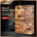 XINZUO Acacia Wood End Grain Cutting Board | Non-Slip Wood Cutting Board Axl 35x25x2.6cm