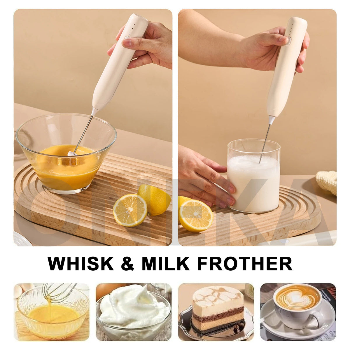 ONEKA Rechargeable Handheld Milk Frother & Electric Whisk Handheld Milk Frother Axl