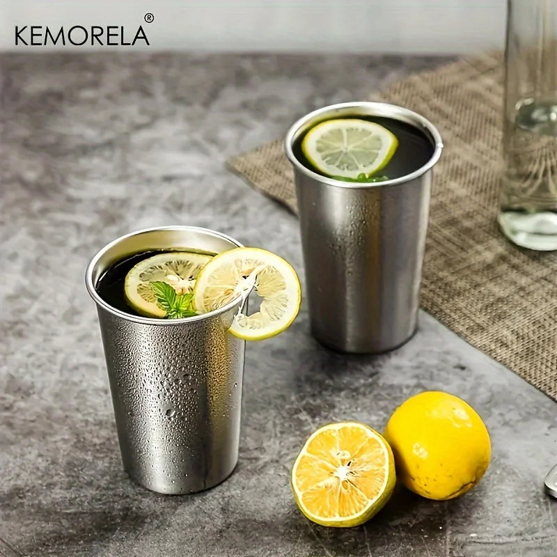 KEMORELA Stackable Stainless Steel Camping Cups 300/400ml | 2-4 Pack Stainless Steel Tumblers Axl