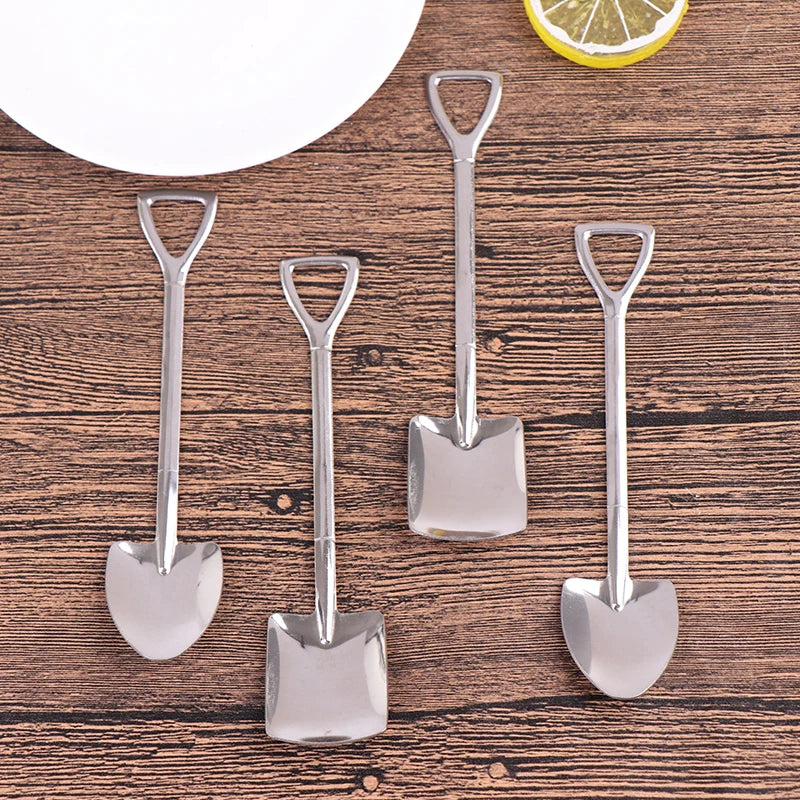 4-Piece Shovel Shape Stainless Steel Dessert Spoons Set Dessert Spoon Set Axl