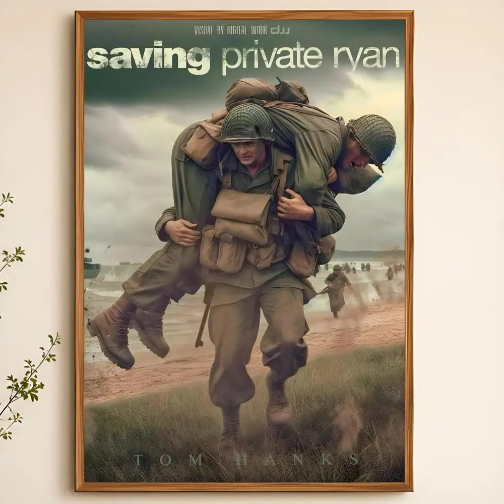Saving Private Ryan Movie Poster – HD Waterproof Peel & Stick Movie Wall Poster Axl White07 50X70cmNoframe