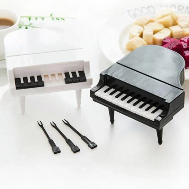 10-Piece Piano Shape Fruit Forks – Dessert & Cake Picks Novelty Dessert Forks Axl