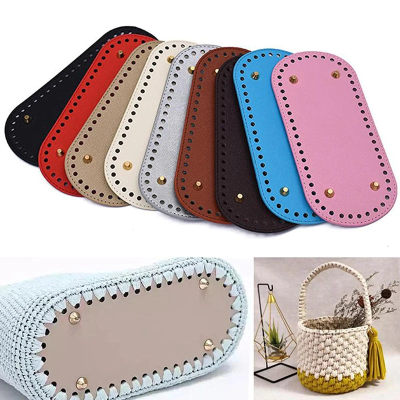 PU Leather Crochet Bag Base 22×10cm | DIY Knitted Bag Bottom Bag Base Insert Axl