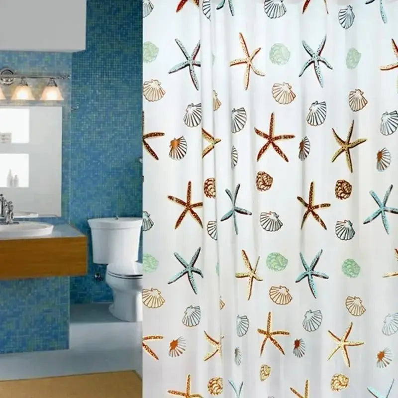 Waterproof Shower Curtain Set 180×200cm + 12 Hooks | PEVA Shower Curtain Set Axl