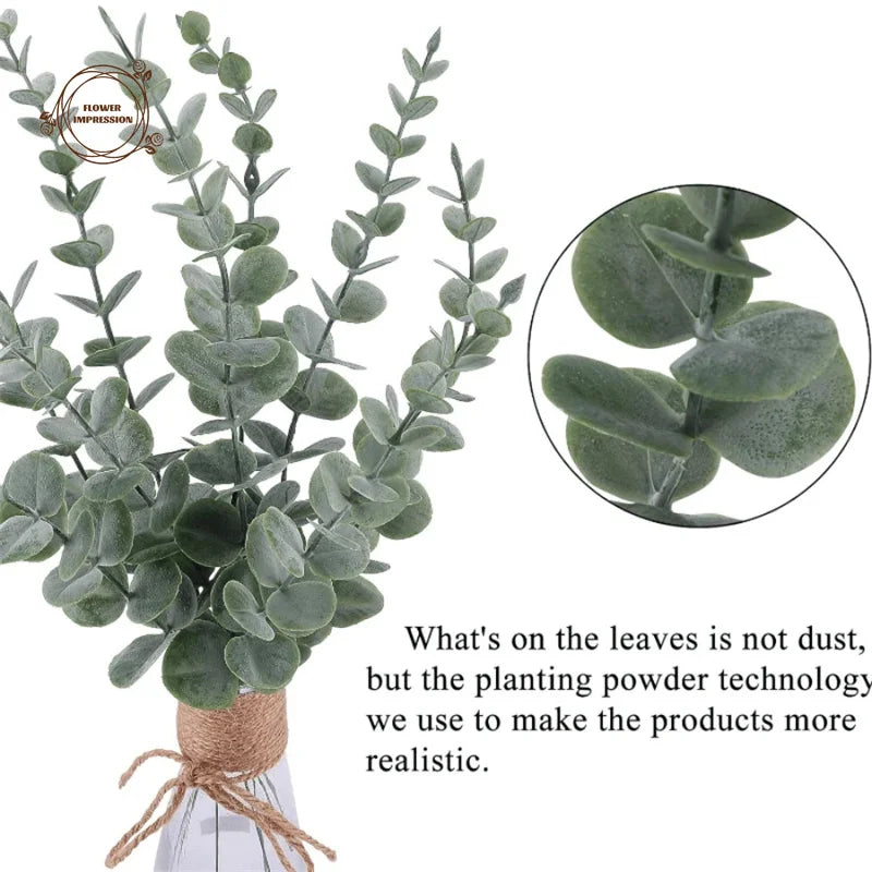 Artificial Eucalyptus Branches 5/10/20pc – Wedding & Home Décor Artificial Greenery Stems Axl