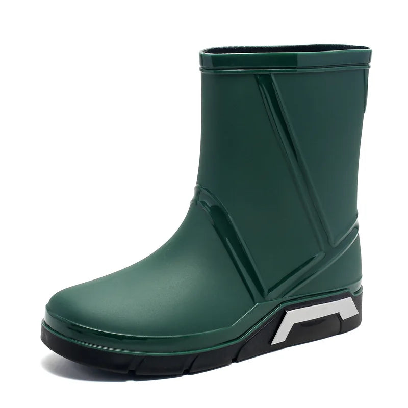 Men's Fleece-Lined Waterproof Rain Boots | Anti-Slip Rubber Sole Men's Rain Boots Axl