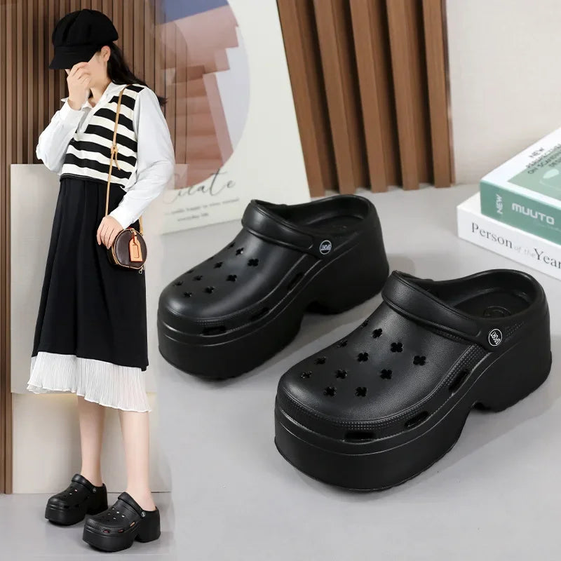Women's EVA Chunky Platform Clogs – Closed Toe Beach Slides Platform Clogs Axl