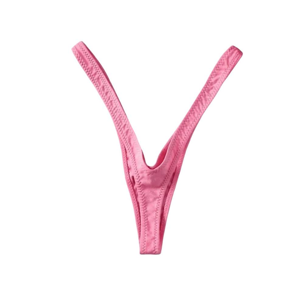 Women's Cotton Low-Rise Thong – Deep V T-Back Panties Women's Thong Panties Axl Pink M 1pc
