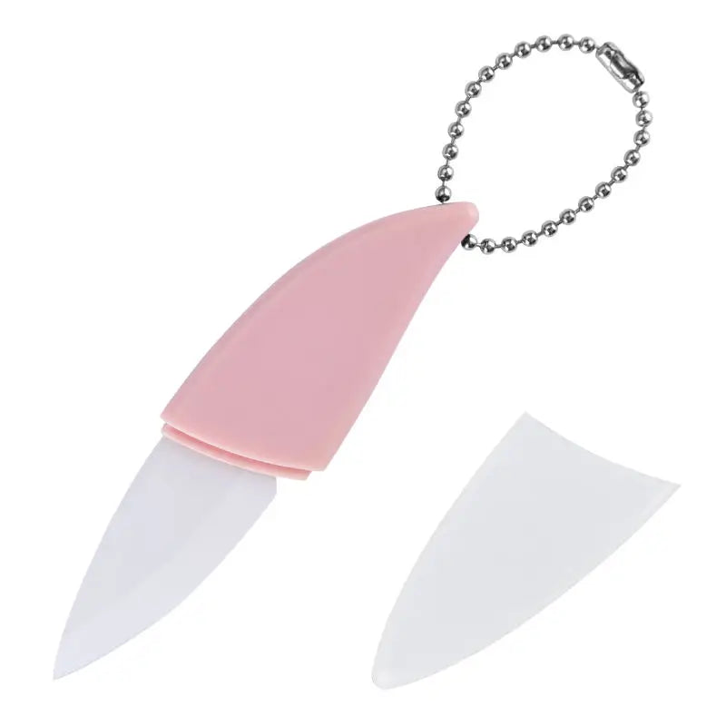 Ceramic Fruit Knife Set – Portable Mini Slicer with Cover Ceramic Fruit Knife Axl pink