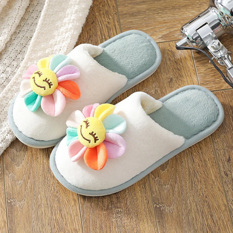Women's Sunflower House Slippers – Non-Slip Flat Indoor Slipper Women's House Slippers Axl green 40-41