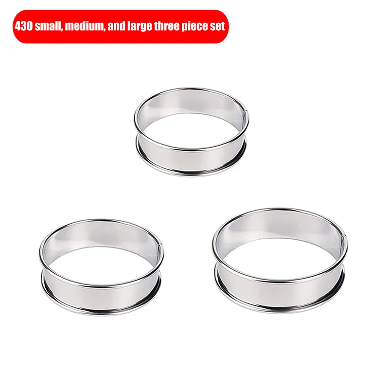 Stainless Steel Muffin & Crumpet Rings 8/9/10cm | Baking Molds Baking Mold Rings Axl SML