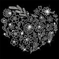 Glass Rhinestone Iron-On Heart Appliqué | DIY Fabric Patch 32x24cm Iron-On Appliqué Axl AECH04-17735