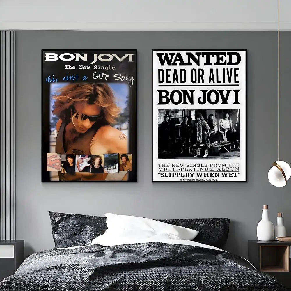 Bon Jovi Rock Band HD Wall Poster – Waterproof Home Decor Wall Art Poster Axl