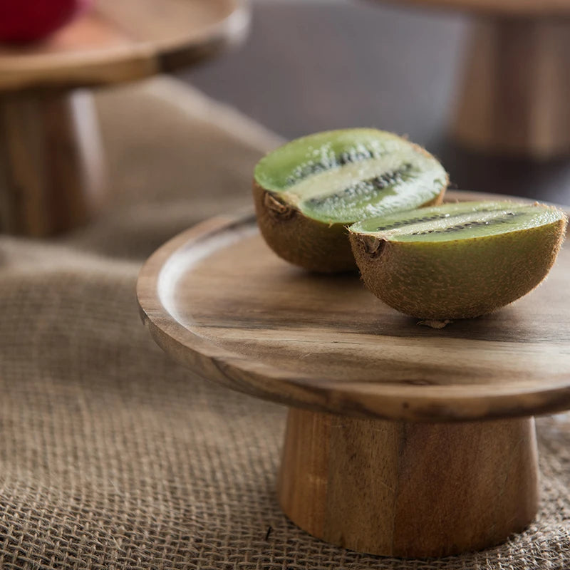 KEMORELA Elevated Wooden Cake Stand & Serving Tray Wooden Cake Stand Axl