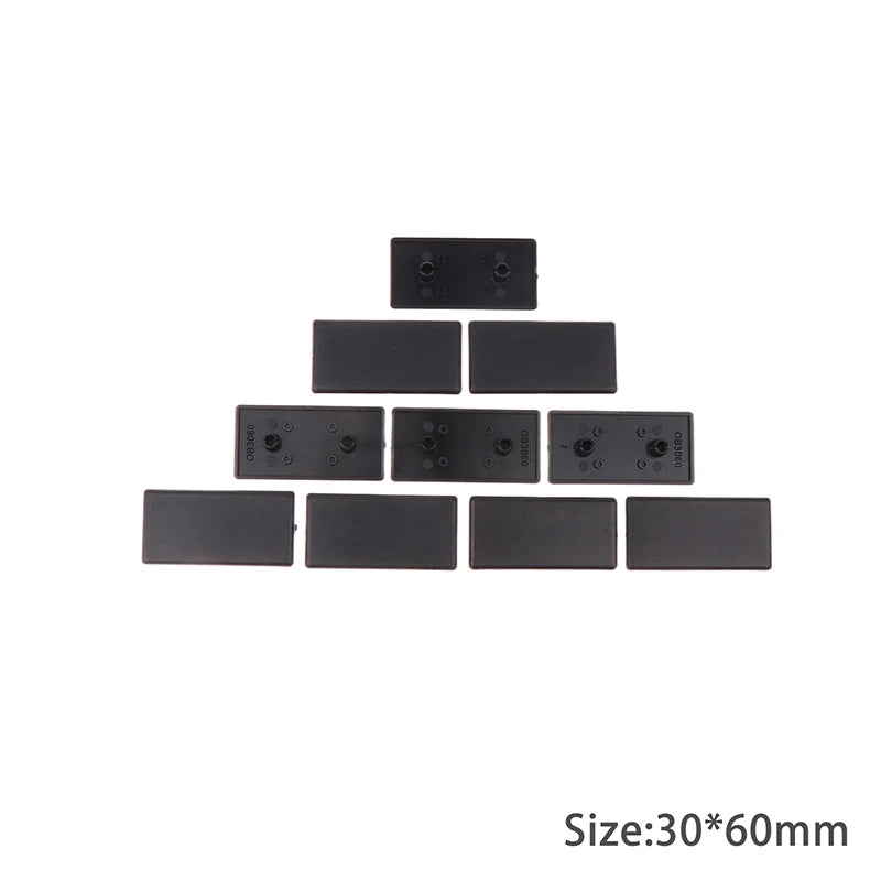 10Pcs Black Plastic End Caps for EU Aluminum Profile 2020–4545 Profile End Caps Axl 30x60mm