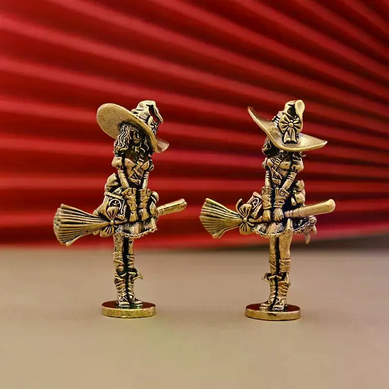 Brass Witch Figurine – Vintage Antique Collectible Ornament Collectible Figurine Axl