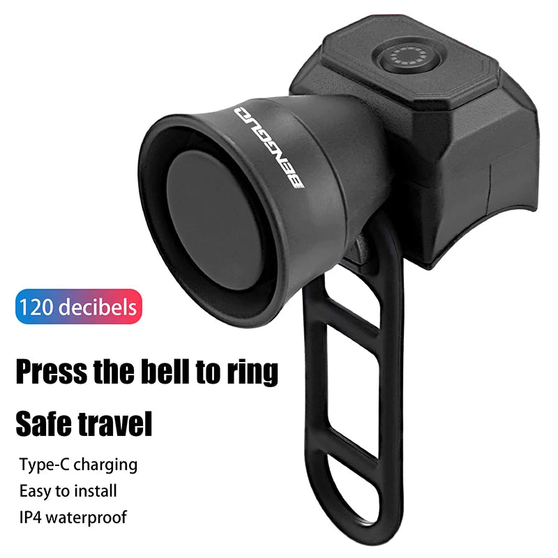 USB Rechargeable Electric Bike Bell – 120dB Waterproof Horn Electric Bike Bell Axl