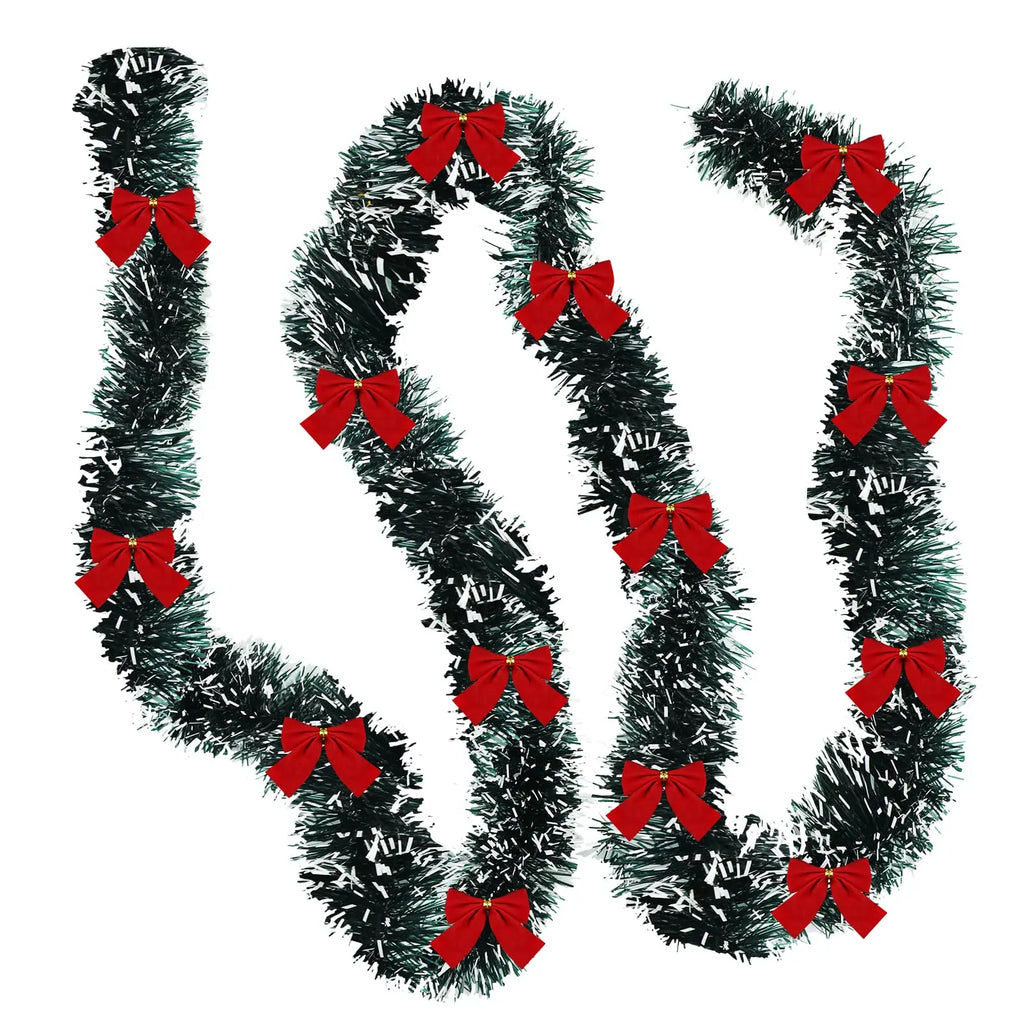 Artificial Christmas Tinsel Garland with Bowknot | Xmas Decor Christmas Tinsel Garland Axl