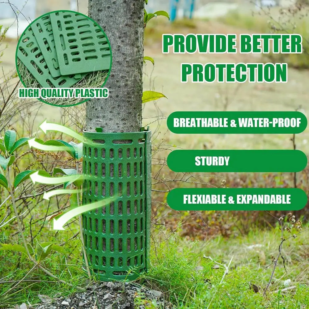 Tree Trunk Protectors – Adjustable Plastic Plant Guard Wrap Tree Trunk Protector Axl