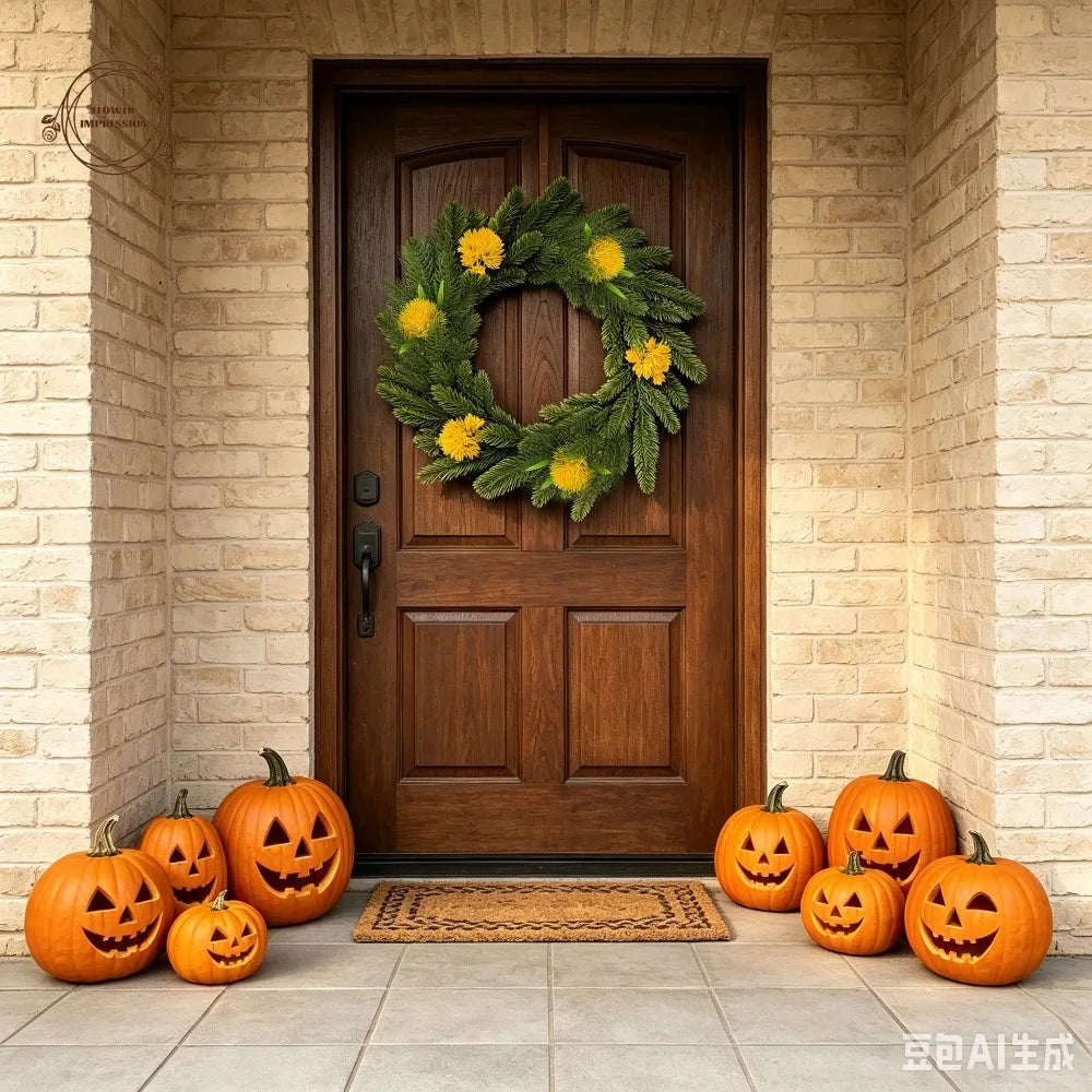 Artificial Spruce Wreath – Yellow Dandelion Farmhouse Décor Artificial Floral Wreath Axl